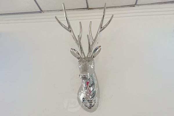 Custom Stainless Steel Deer Head Wall Sculpture – Modern Metal Wall-Mounted Animal Art